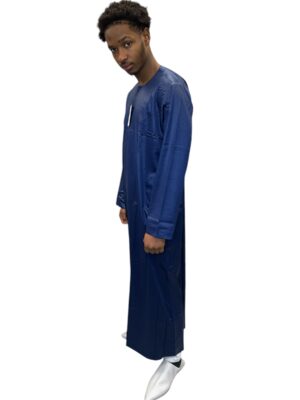 Elegant Blue Kaftan - Traditional Islamic Men's Robe