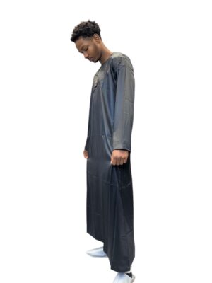 Black Moroccan Kaftan – Traditional Islamic Men's Robe