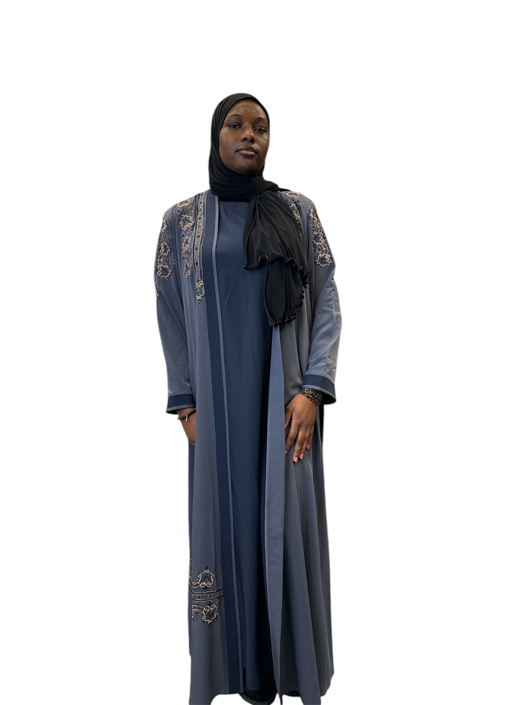 Nice Turkish Eastern Blue Abaya – Chic & Elegant – Image 2
