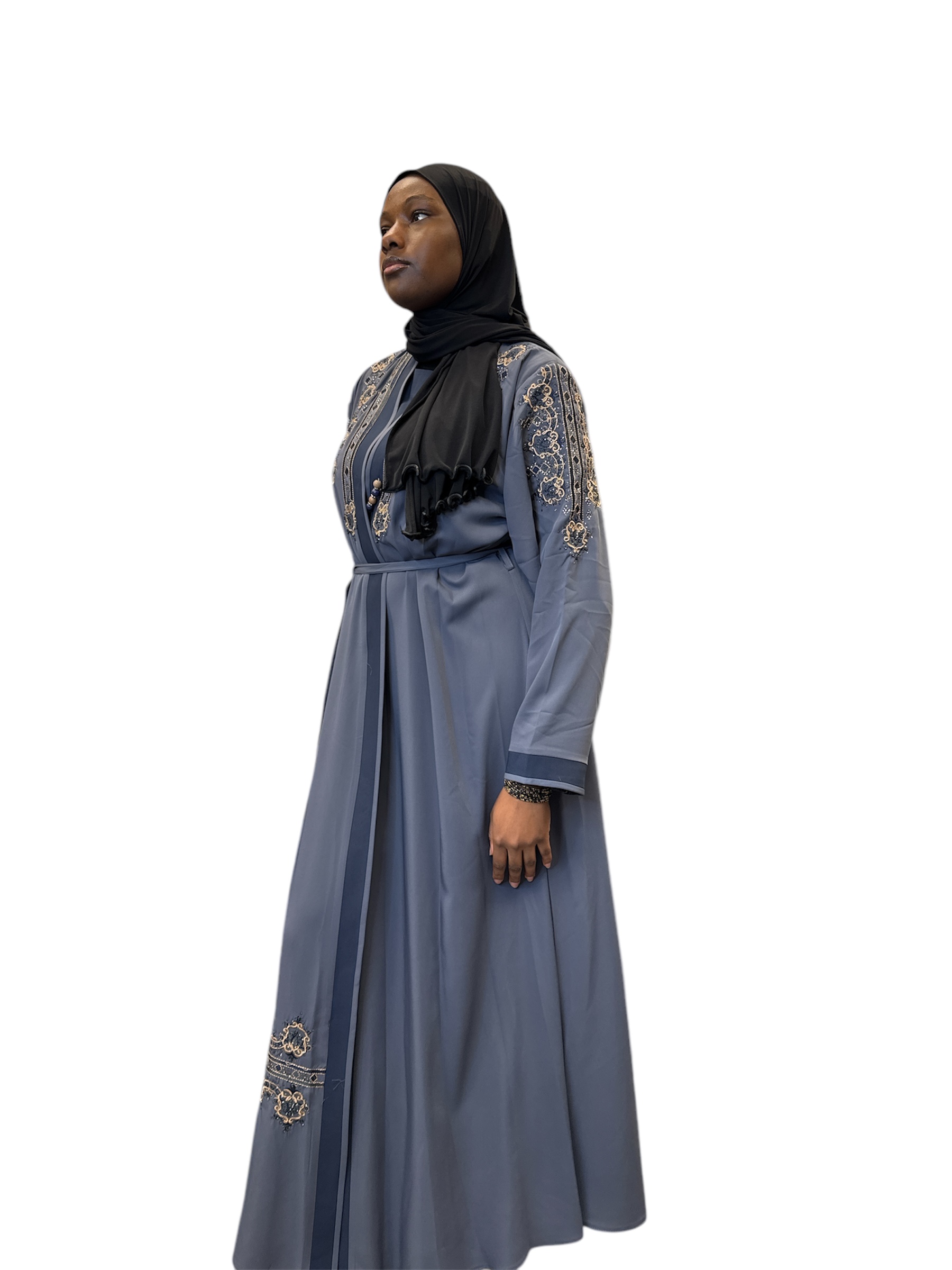 Nice Turkish Eastern Blue Abaya – Chic & Elegant